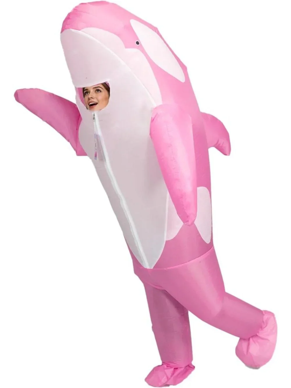 Inflatable Killer Whale Costume - Fun Air Blow-Up Orca Suit for Adults Halloween